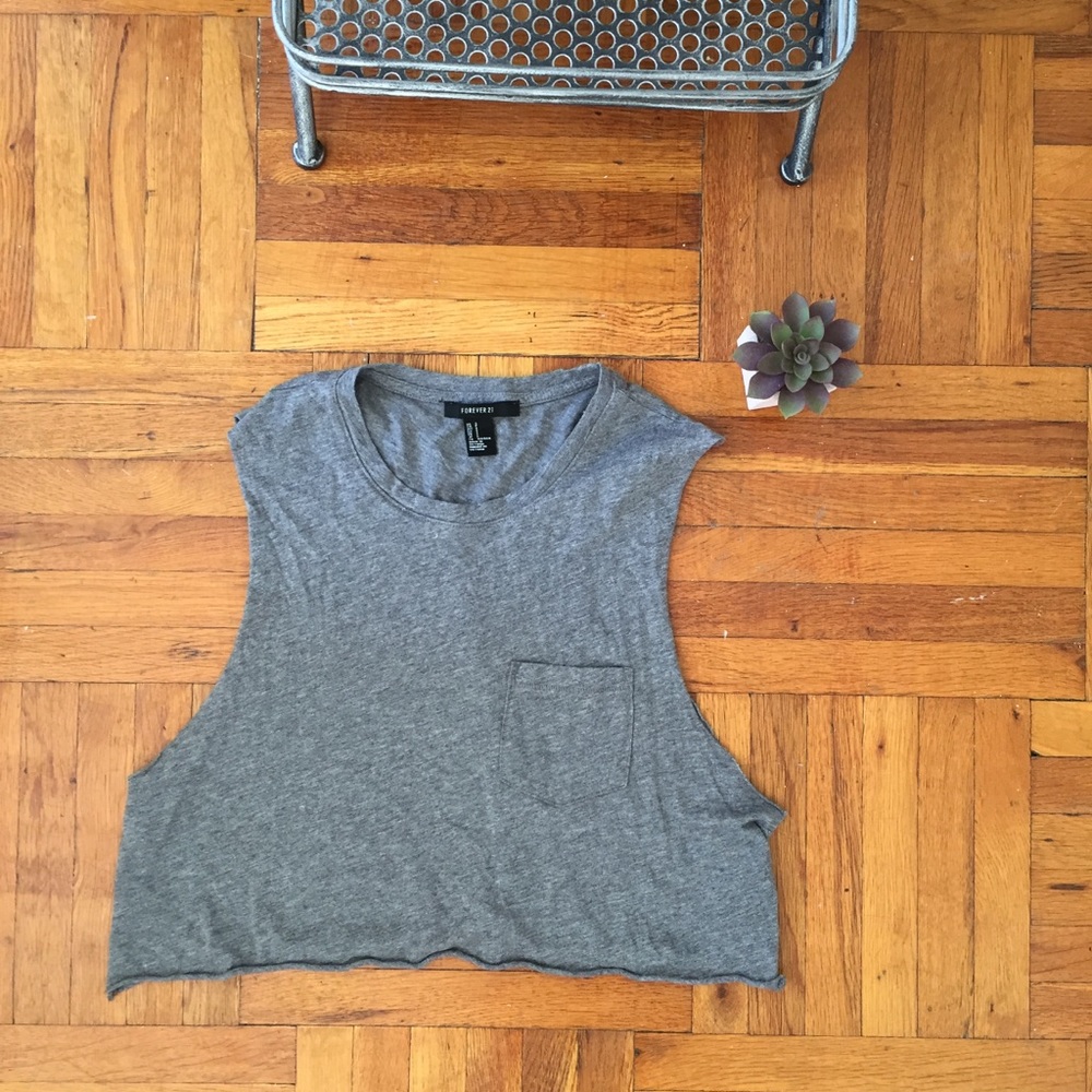 Simple Gray Crop Top